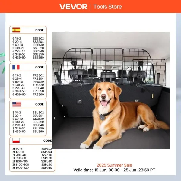 VEVOR Dog Back Seat Heavy-Duty Wire Mesh  Separator Guard