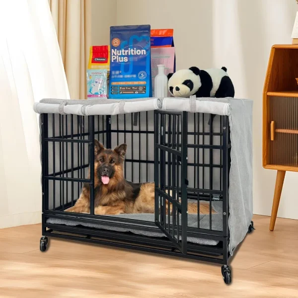 38 inch Heavy Duty Dog Crate Furniture with Cushion and Cover