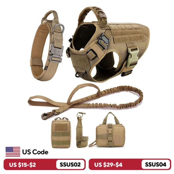 Dog Harness Collar  And Leash Training Walking Set for Medium Large Dogs