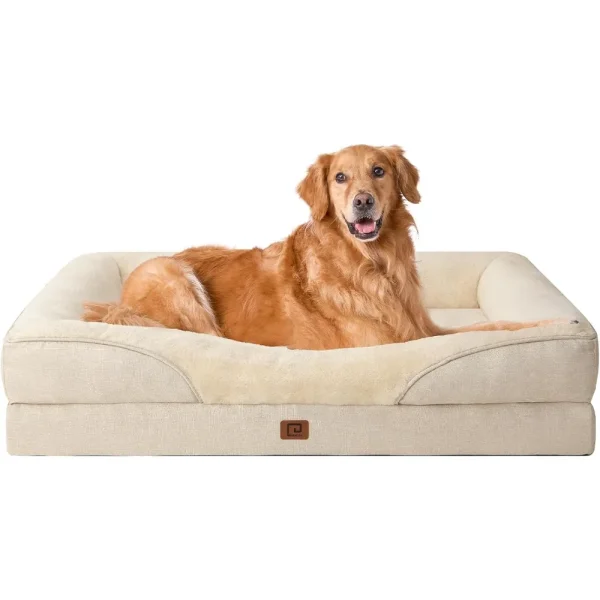 XL Memory Foam Orthopedic Sofa with Sides, Waterproof Liner & Washable Removable Cover