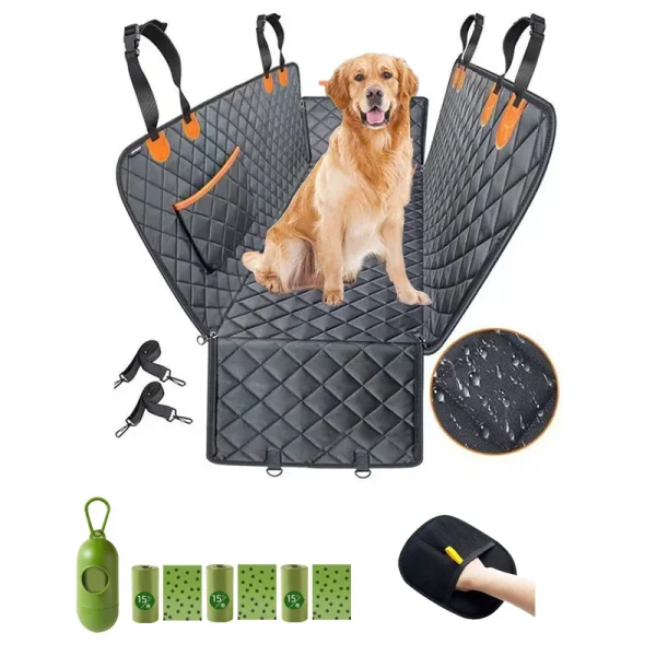 Waterproof Pet Car Seat Covers For Rear Seats And Trunks -600d Oxford Cloth Heavy-Duty Scratch-Resistant And Anti-Slip